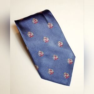 Lands' End Men's Blue Silk Necktie Handsewn In The USA